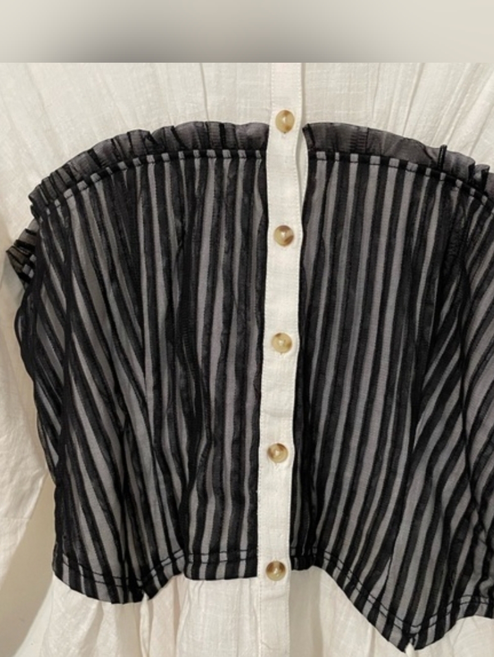 Anthropologie Pilcro Reworked Corset Buttondown Shirt - Picture 5 of 11